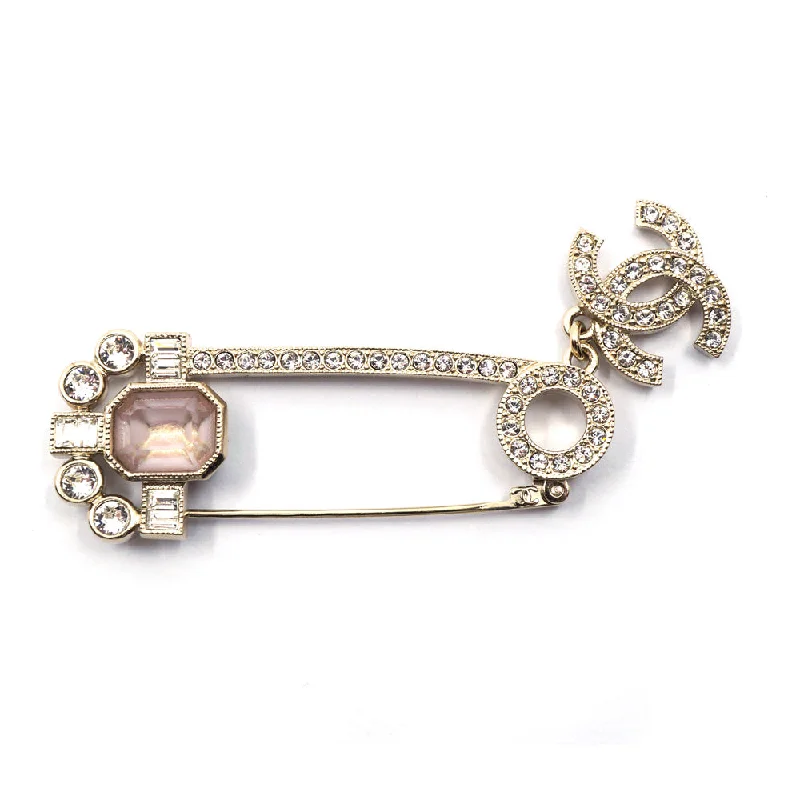 CHANEL jewelry with floral details -Chanel Pin Brooch Coco Line Stone C22B Accessoires Small  G AB9344