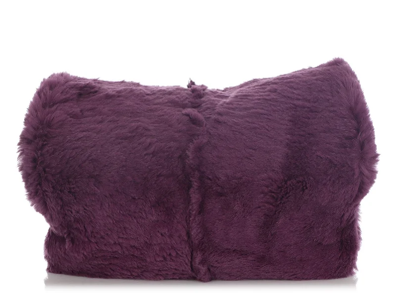 CHANEL bags for collectors and fashionistas -Chanel Purple Fur Hand Muff