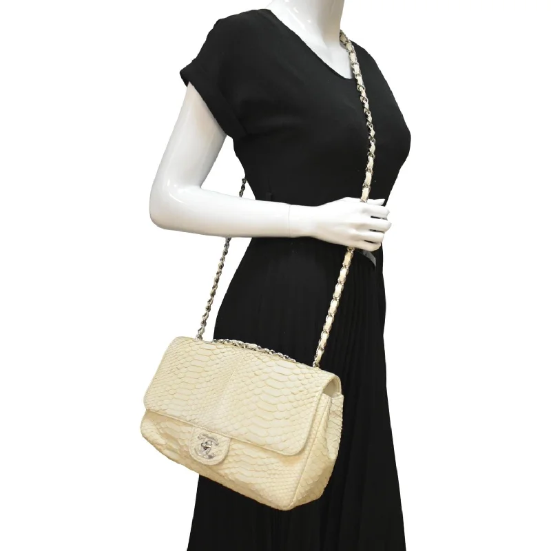 CHANEL bags for special events -CHANEL Flap Python Leather Crossbody Bag Ivory