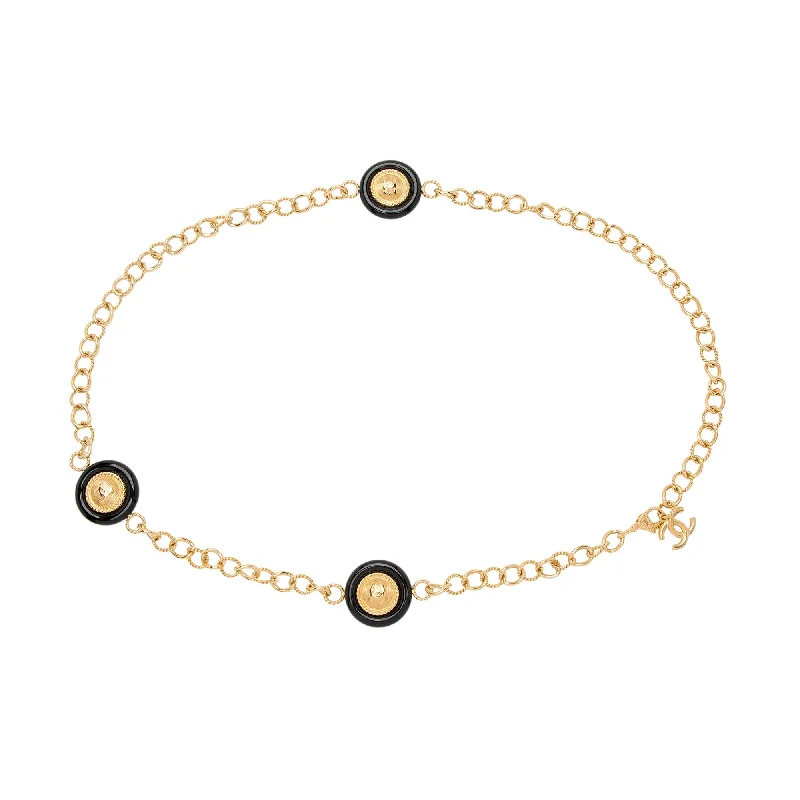 CHANEL jewelry with fashion-forward designs -Chanel Resin CC Medallion Paris-Hamburg Long Station Necklace (40ehZw)