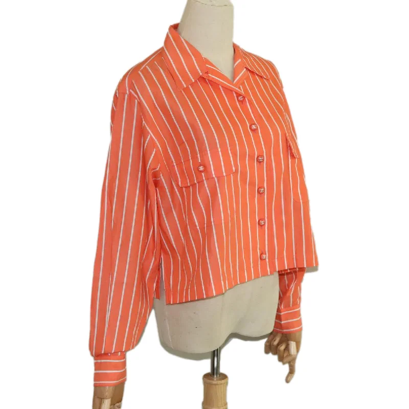 Buy CHANEL coats with unique styles -CHANEL Shirt Cotton Orange CC  94245A