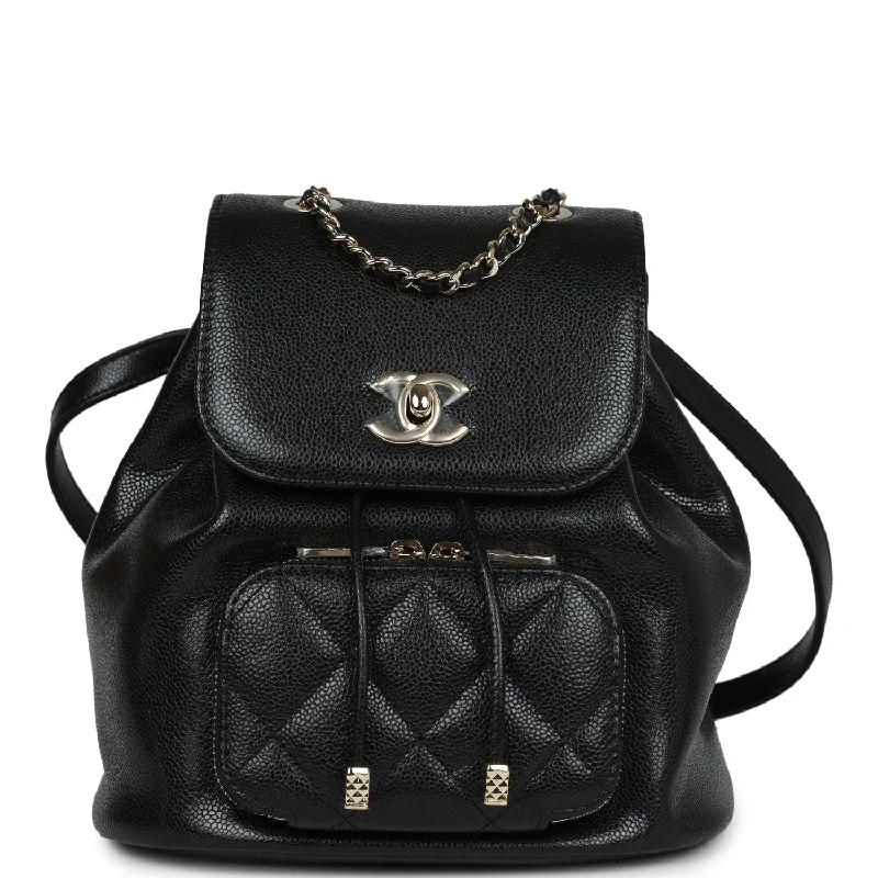 Buy CHANEL bags with soft-touch leather -Chanel Small Business Affinity Backpack Black Caviar Light Gold Hardware