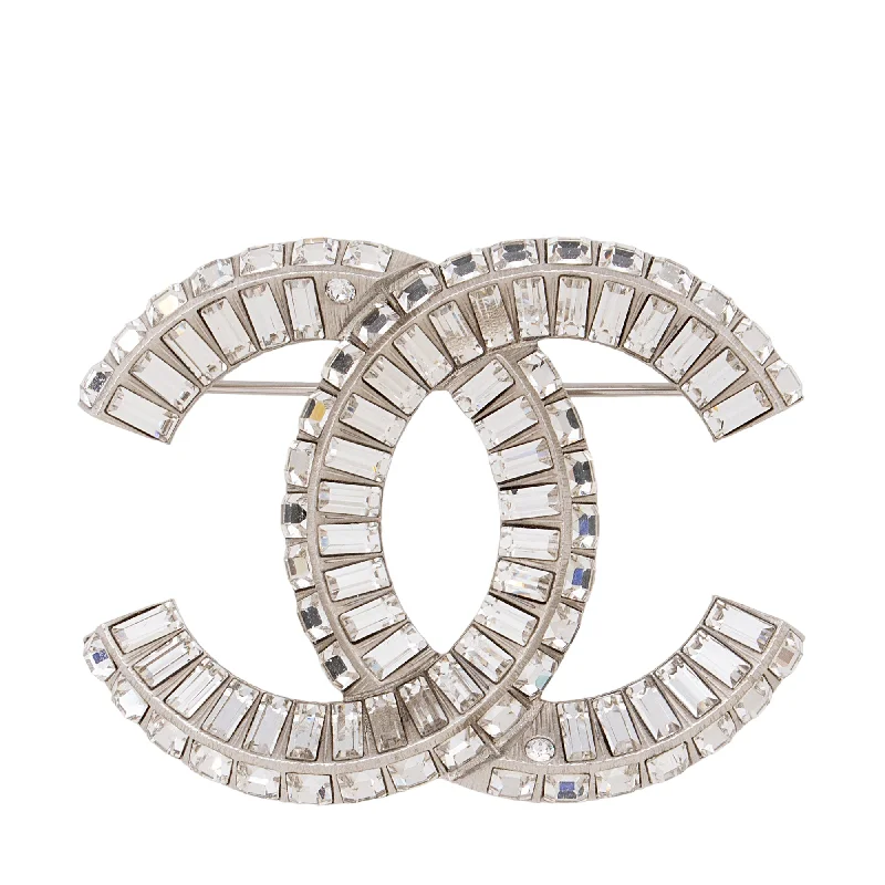 CHANEL brooches with embroidered details -Chanel Strass Crystal CC Brooch (hag6UD)