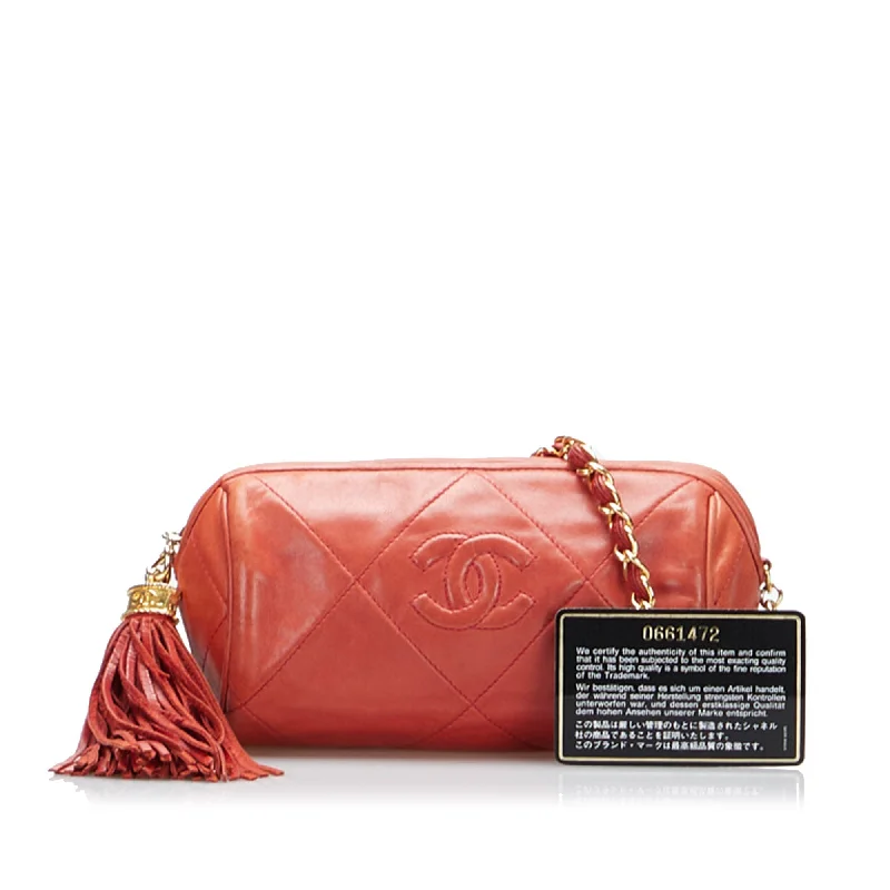 CHANEL classic flap bag -Chanel Timeless Crossbody Bag Coral Orange Lambskin Gold