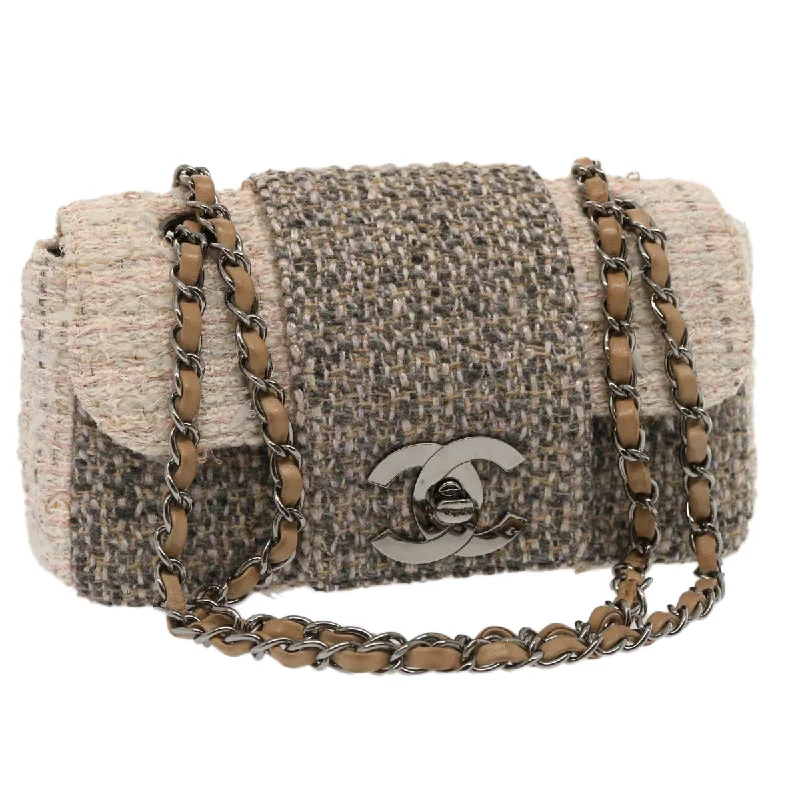 CHANEL vintage bag designs -CHANEL Turn Lock Chain COCO Mark Shoulder Bag tweed Pink CC  yk12015A