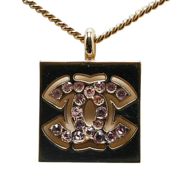 CHANEL jewelry with floral details -Chanel Vintage Coco Line Stone Necklace G Pink   Chanel