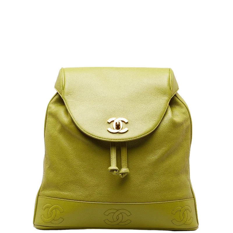 CHANEL bags for chic women -Chanel Vintage Triple Coke  Rucksack Backpack Light Green Caviar S  CHANEL