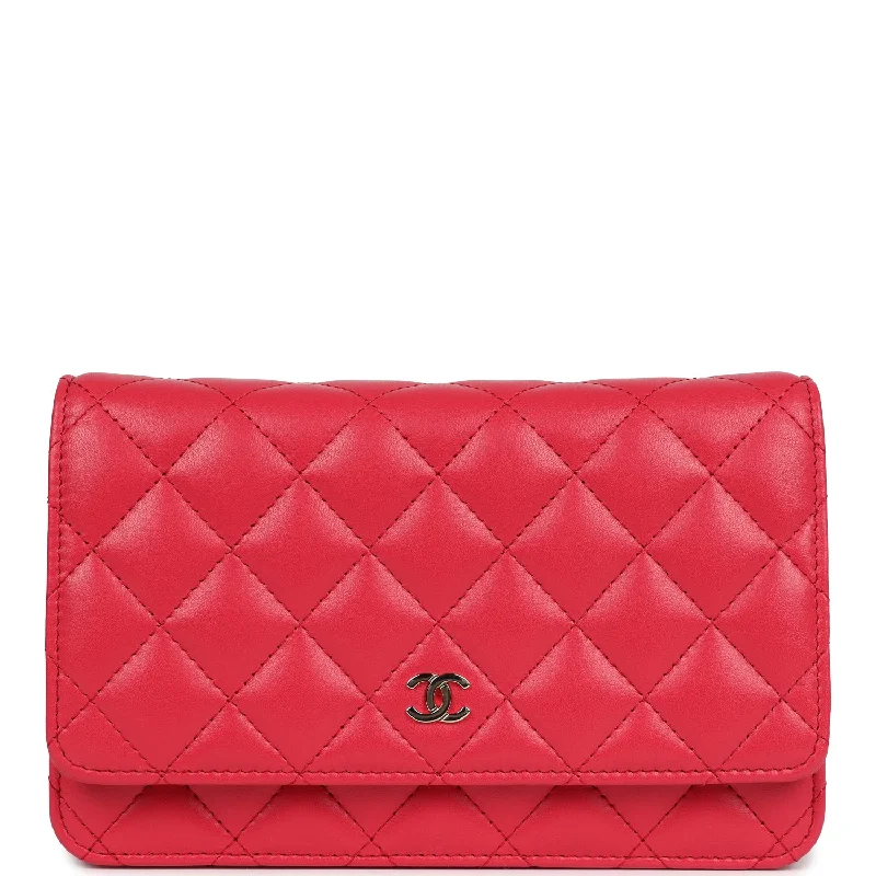 CHANEL bags for formal events -Chanel Wallet on Chain WOC Light Red Lambskin Light Gold Hardware