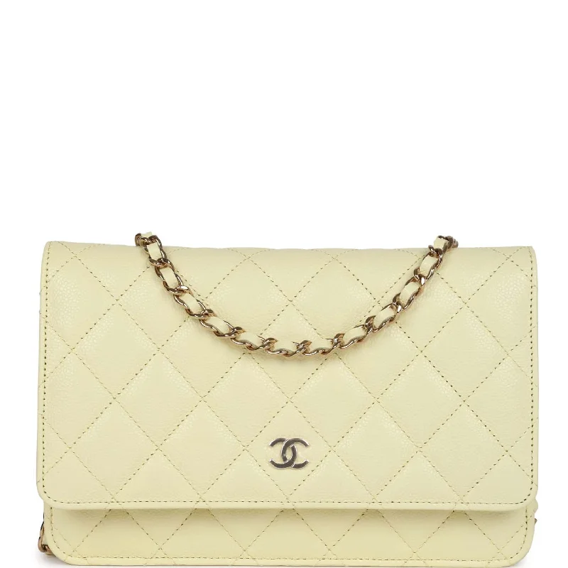 CHANEL bags in various colors -Chanel Wallet on Chain WOC Yellow Caviar Light Gold Hardware