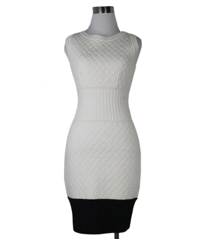 Buy CHANEL dresses for cocktail parties -Chanel White Dress w/ Black Trim sz 2