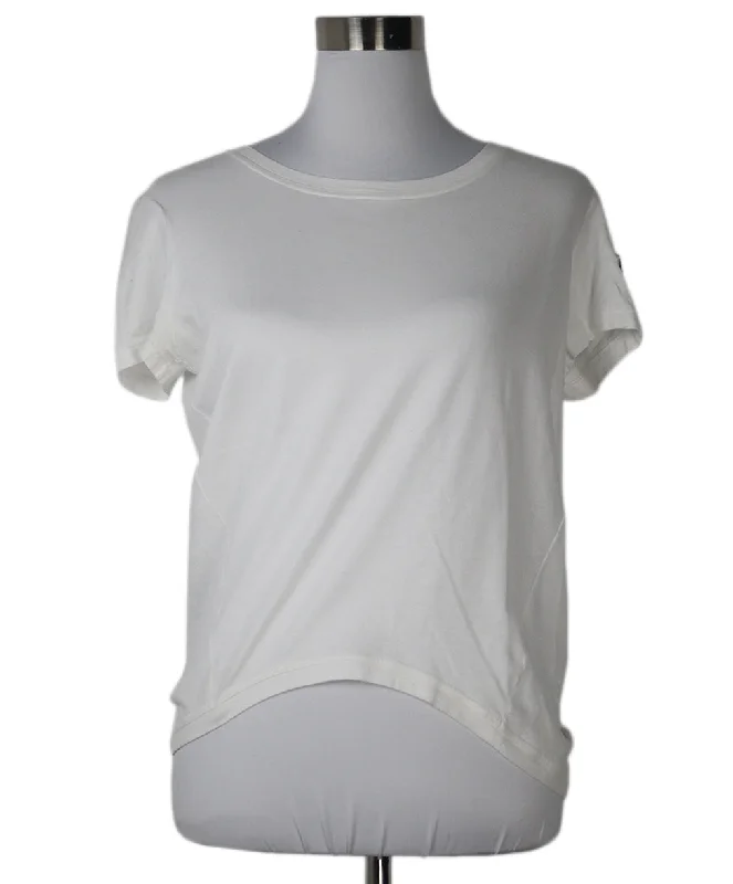 CHANEL evening gowns for sale -Chanel White Cotton Beaded Patch T-Shirt sz 6