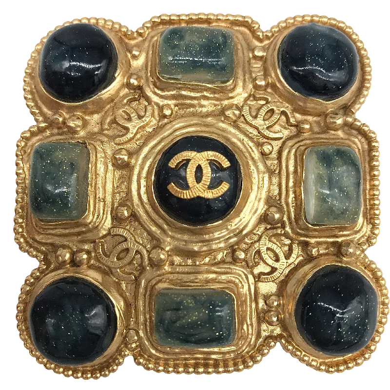 CHANEL earrings with crystals -Vintage Chanel Brooch