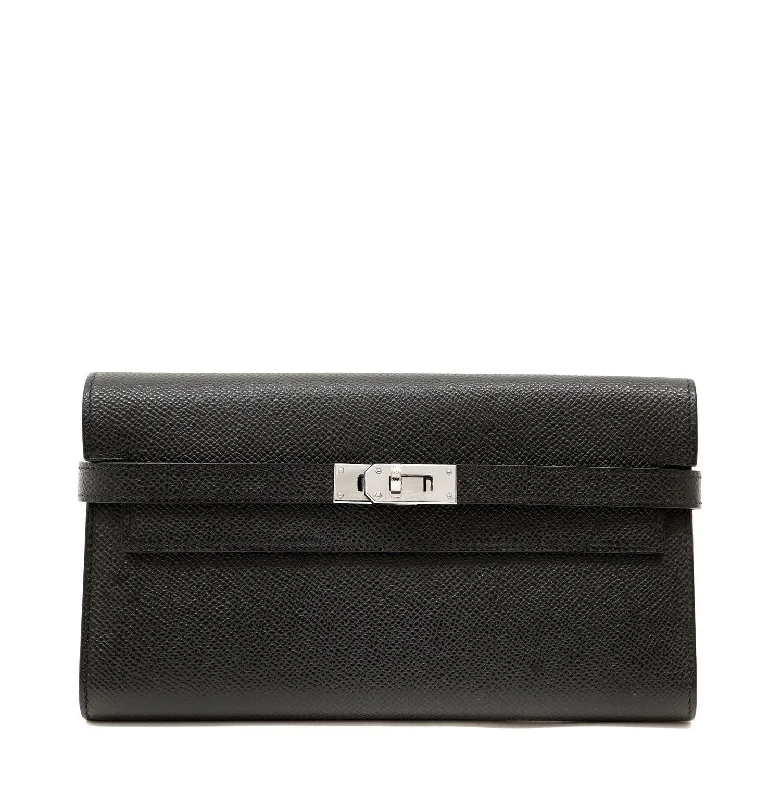 New season CHANEL bags for luxury lovers -Hermes Black  Wallet w/ Palladium Hardware