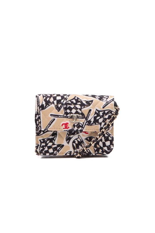 CHANEL luxury bags with elegant design -Checkered Flag CC Mini Wallet on Chain Bag