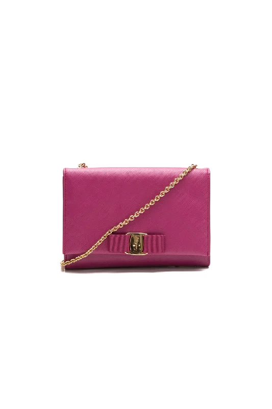 Soft leather CHANEL handbags -Vara Bow Mini Chain Bag