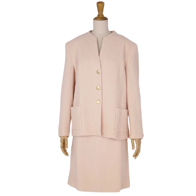 Classic CHANEL dresses for women -Vint Chanel CHANEL  98P Shirt Suit Wool Tweed Coco Button Jacket Shirt  French Made 42 (L Equivalent) Beige  EVA