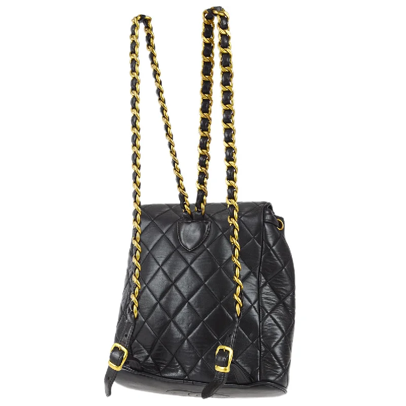 Buy CHANEL bags with soft-touch leather -Chanel 1990s Duma Chain Backpack Bag Black Lambskin