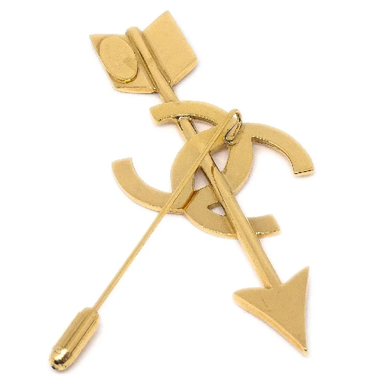 CHANEL rings with modern designs -Chanel * 1994 CC And Arrow Brooch Pin Gold 29