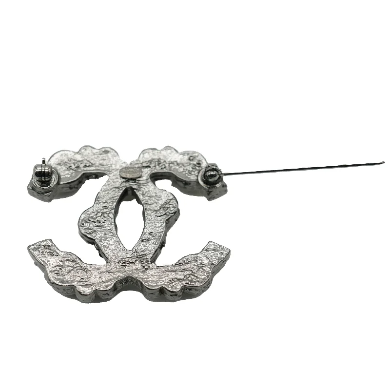 Buy CHANEL hair clips and barrettes -CHANEL 2012 Silver Tone Strass CC Brooch