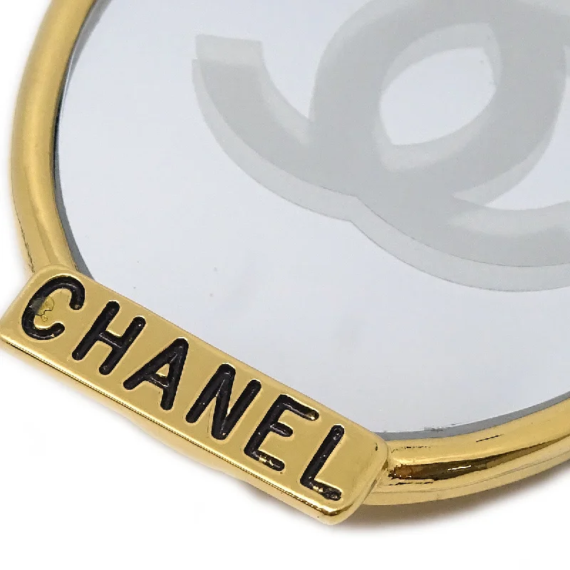 Designer CHANEL earrings with iconic design -Chanel Bow Mirror Brooch Pin Gold