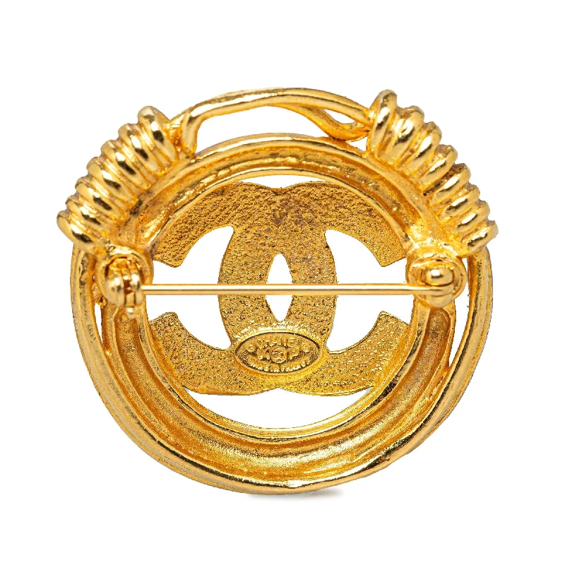 CHANEL watches with leather and gold accents -CHANEL CC Brooch Costume Brooch