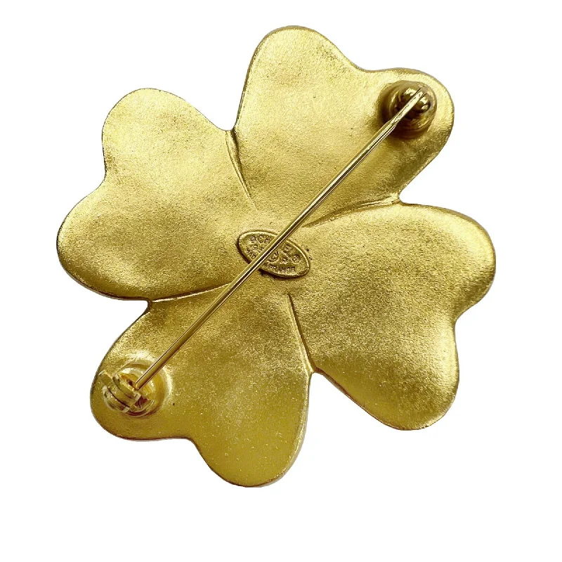 Buy CHANEL pendant necklaces -CHANEL Clover Coco Mark Brooch 95P Gold Ladies