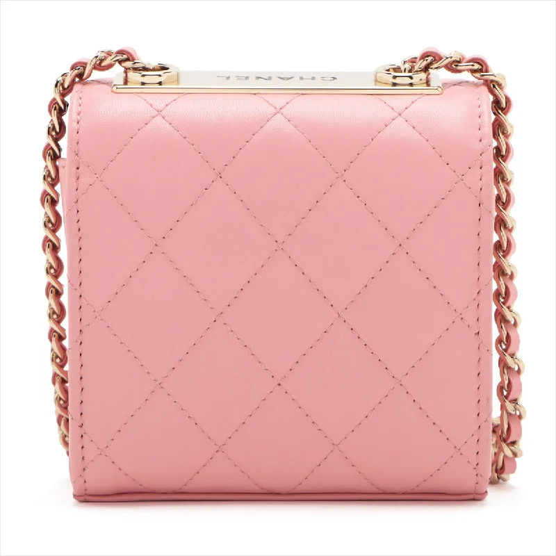 CHANEL travel bags -Chanel Mini Matrasse  Single Chain Single Chain Bag Pink G   A81633