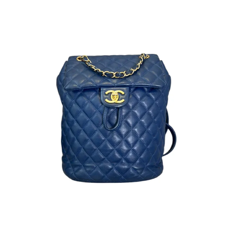 Chic CHANEL bags for street fashion -Urban Spirit Backpack Small Calfskin Quilted Blue GHW