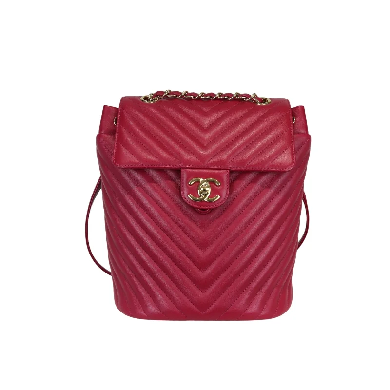 Premium leather CHANEL bags -Urban Spirit Backpack Small Calfskin Quilted Red GHW