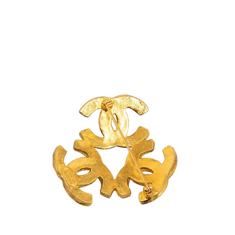 Buy CHANEL earrings with gold-plated finish -Chanel Vintage Coco Triple Brooch G   Chanel