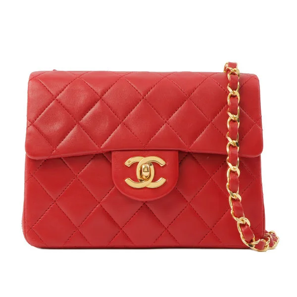 CHANEL bag with adjustable strap -Chanel Around 1990 Made Classic Flap Chain Bag Mini Red