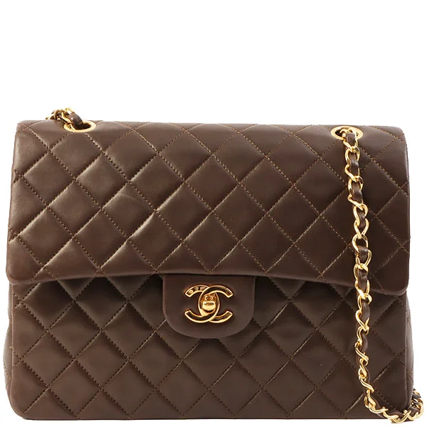 CHANEL bags for sophisticated outfits -Chanel Around 1990 Made Classic Flap Turn-Lock Chain Bag Brown