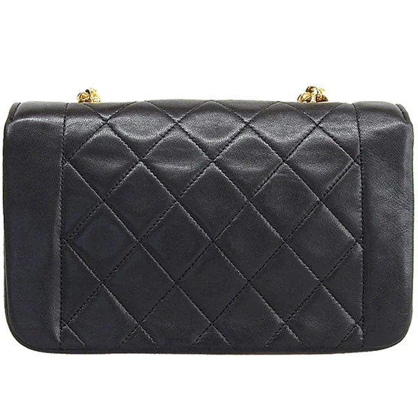 Buy classic CHANEL handbags -CHANEL Around 1990 Made Edge Design Flap Turn-Lock Chain Bag Black