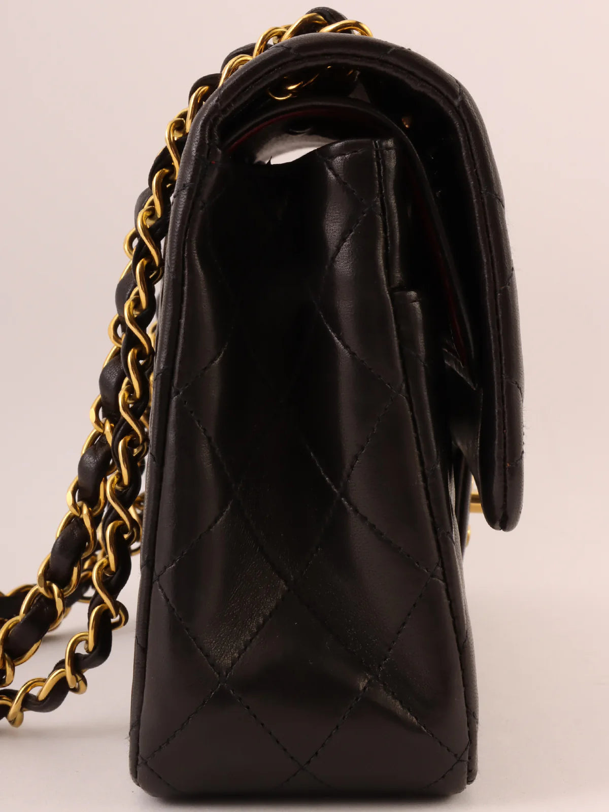 Soft leather CHANEL handbags -CHANEL Around 1995 Made Classic Flap Chain Bag 25Cm Black