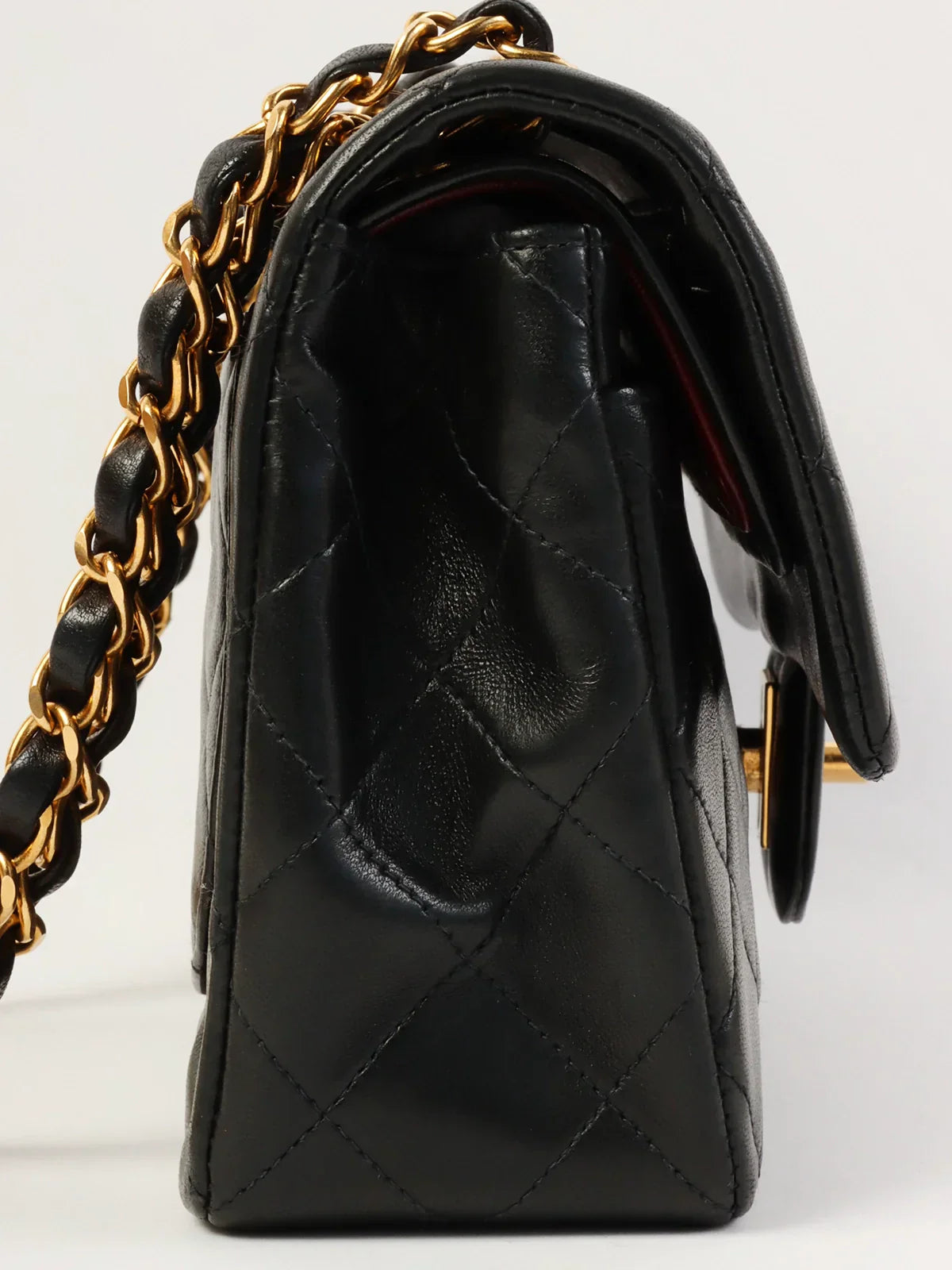 CHANEL bag with detachable handle -CHANEL Around 1997 Made Classic Flap Chain Bag 23Cm Black