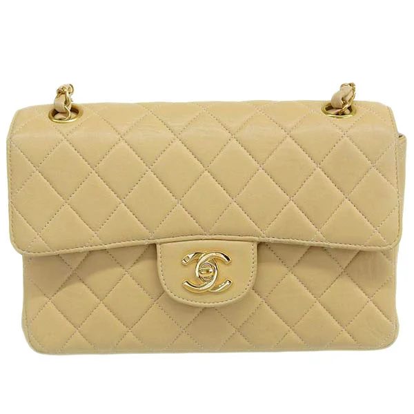 CHANEL bags in soft leather -CHANEL Around 1997 Made Double Face Classic Flap Chain Bag Beige