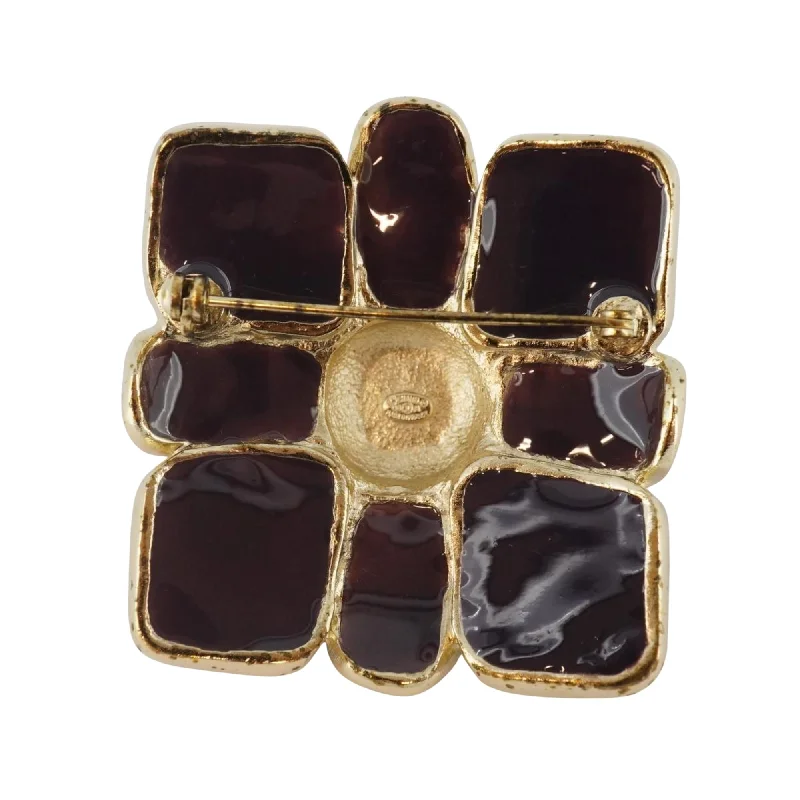 Buy CHANEL earrings with gold-plated finish -CHANEL Coco Mark Brooch