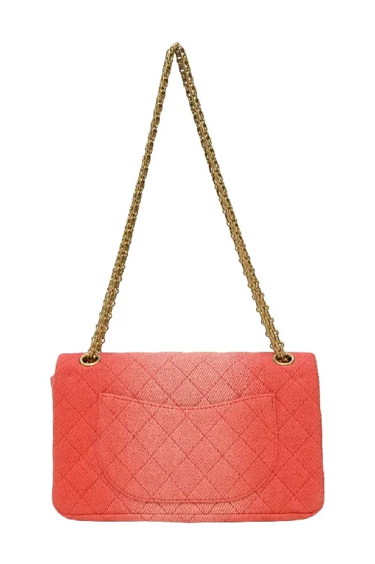 Authentic CHANEL wallets and bags -CHANEL Coral ombre cotton denim 2.55 reissue 225 double flap bag with aged gold-tone hardware