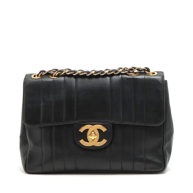 CHANEL bags with unique designs -Chanel Deca Mademoiselle  Single Flap Double Chain Bag Black Gold  1st