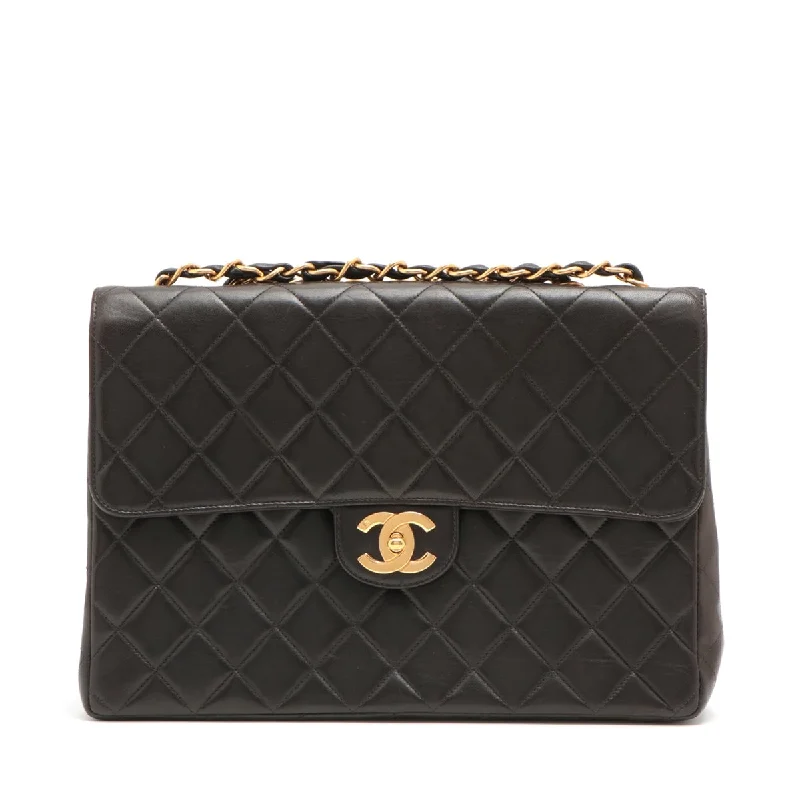 CHANEL bags with silver hardware -CHANEL DECAMATRASE Lambskinkin Single Flap Double Chain Bag Black Gold  4th