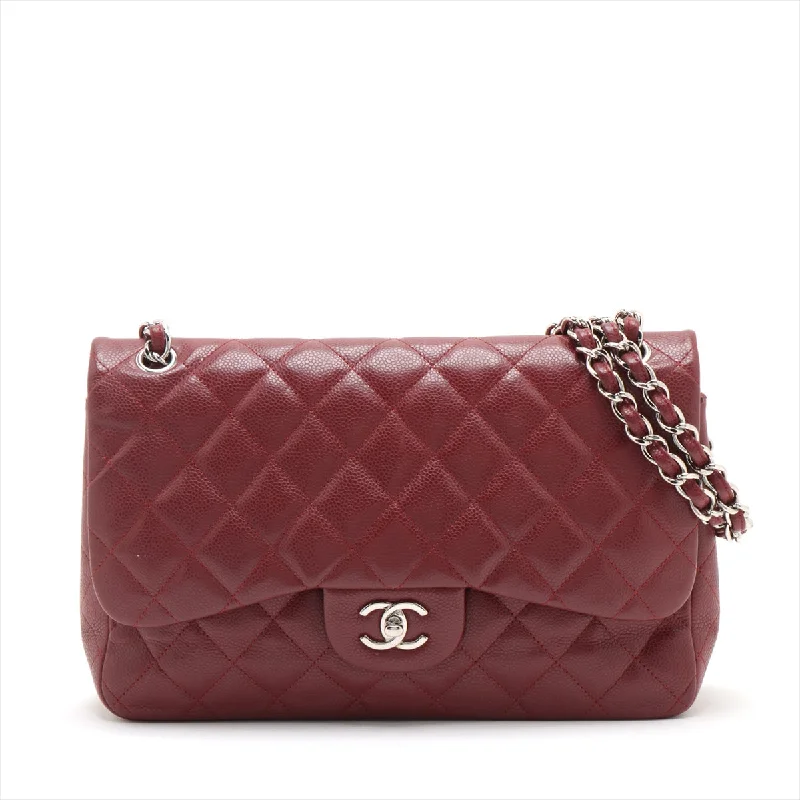 CHANEL bags for every occasion -Chanel Decamatrasse Caviar S Double Flap Double Chain Bag Bordeaux Silver  15th