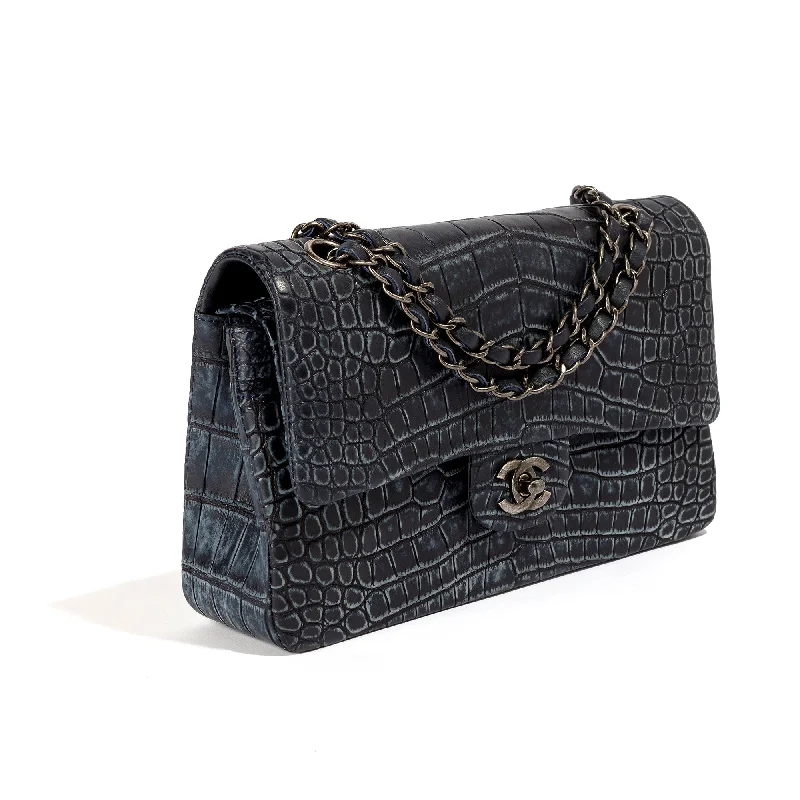 Buy CHANEL bags with high-quality materials -Chanel Double Flap Navy Exotic