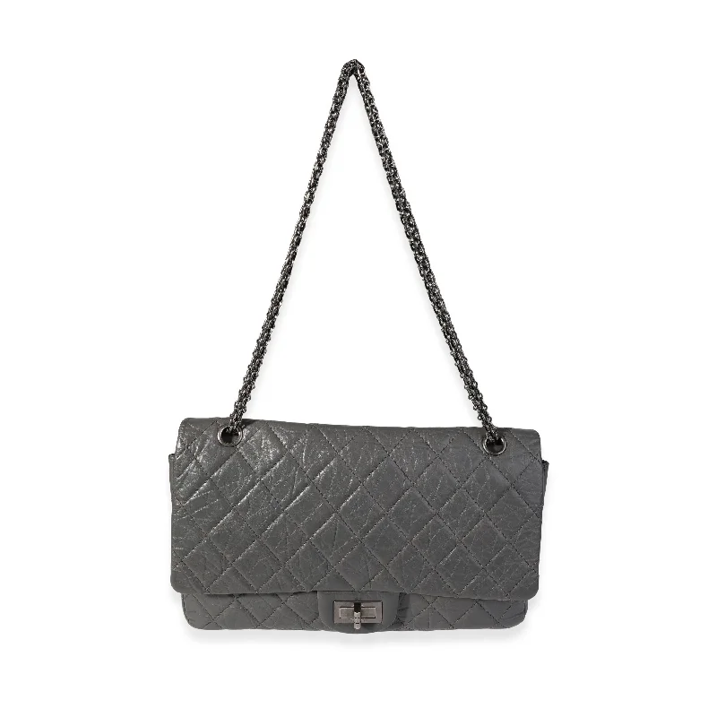 Luxury CHANEL bags for women -CHANEL Gray Quilted Aged Calfskin Reissue 2.55 227 Double Flap Bag