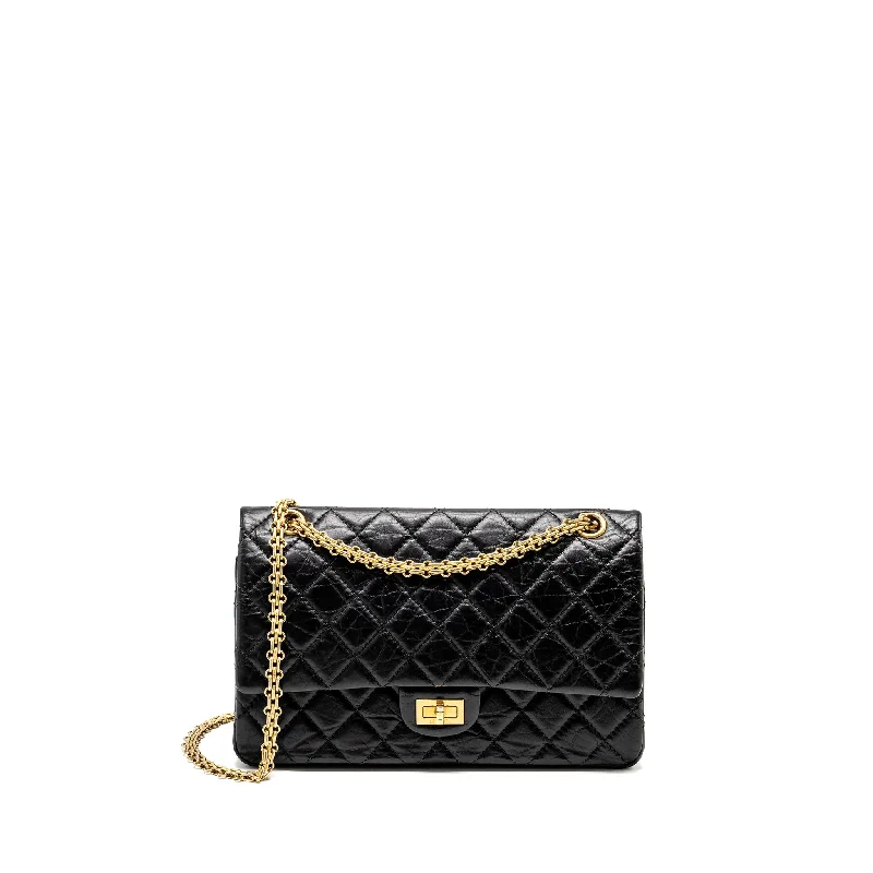 Soft leather CHANEL handbags -Chanel Large 2.55 226 Reissue Double Flap Bag Aged Calfskin Black GHW