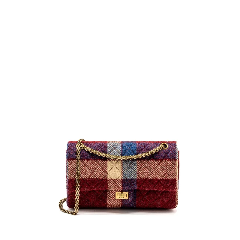 Chic CHANEL bags with quilted design -Chanel Large 2.55 226 Reissue Double Flap Bag Fabric Multicolour GHW