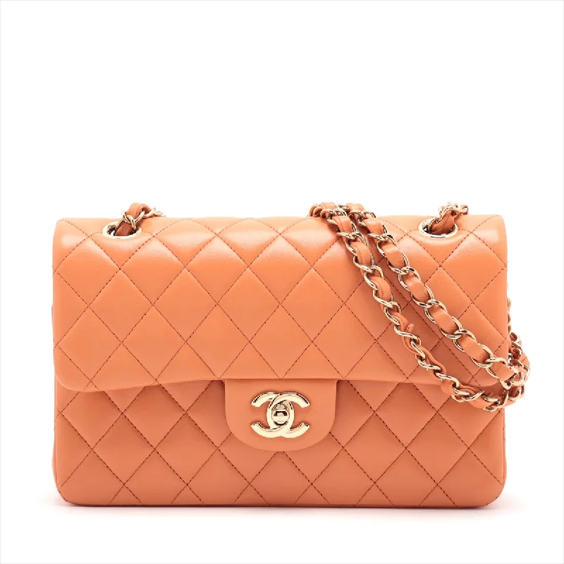 Limited edition CHANEL bags -Chanel Matrasse 23 Small  Double Flap Double Chain Bag Orange G  A01113