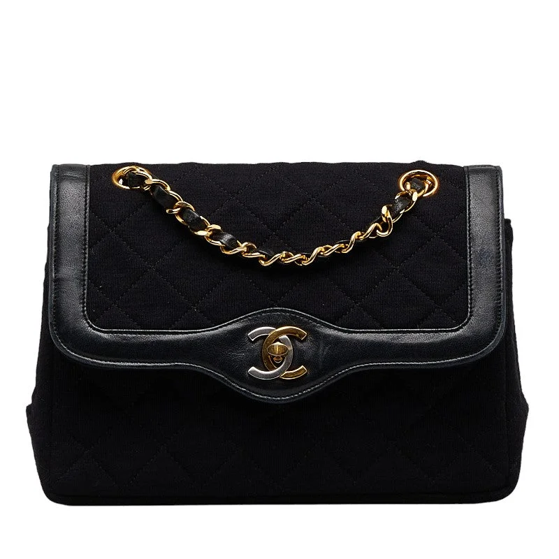 Customizable CHANEL bags for fashionistas -Chanel Mattress Cocomark Double Flap 23 Chain houlder Bag Black Cotton Leather  CHANEL