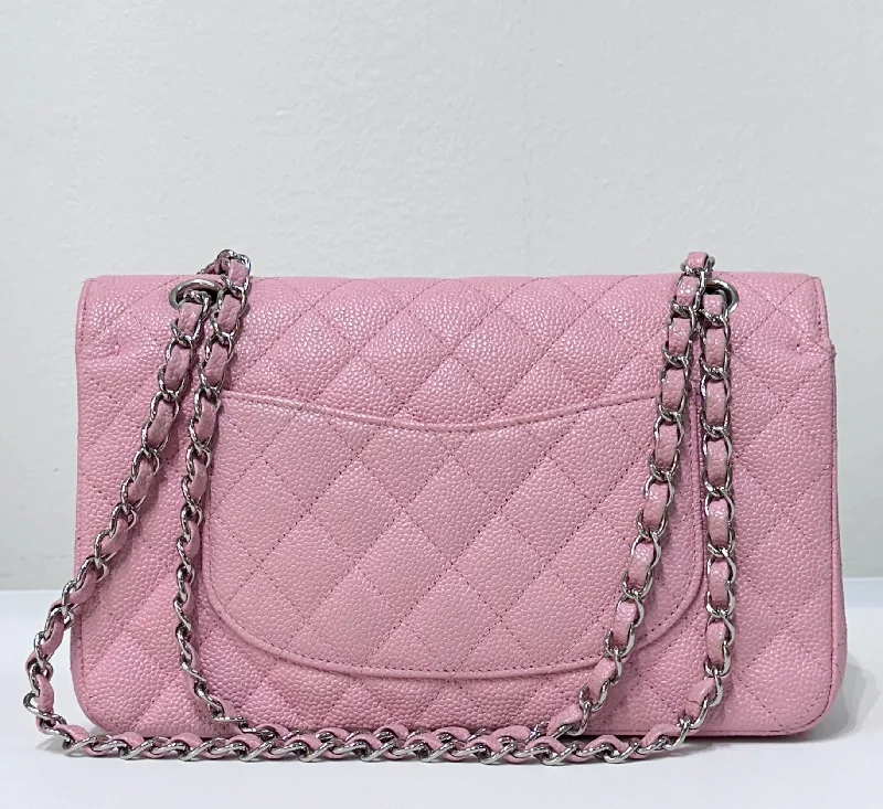 CHANEL bags for sophisticated outfits -Chanel Medium Caviar Classic Double Flap Pink