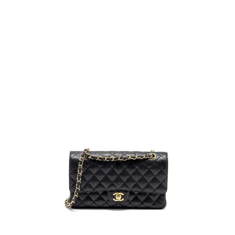 Popular CHANEL bags for fashion lovers -Chanel medium classic double flap bag caviar Black GHW