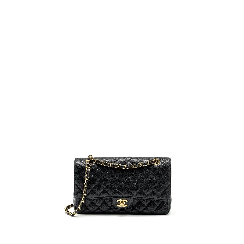 CHANEL bags for collectors and fashionistas -Chanel Medium Classic double flap bag caviar black GHW